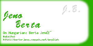 jeno berta business card